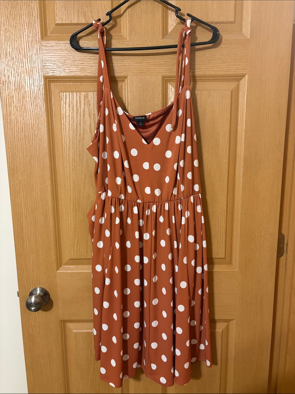 torrid Rust Pink Polka Dot Tie-Strap Sundress